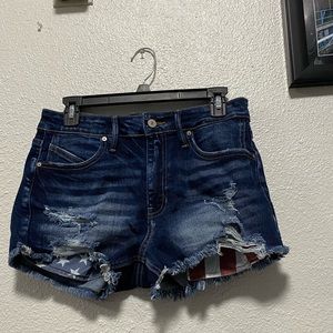 Red White and Blue Kancan Brand Jean Shorts